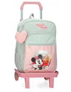 MOCHILA ADAP. 38CM. C/CARRO. MINNIE MOUSE WILD NATURE.